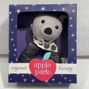 Apple Park Organic Luxury Baby Rattle NEW! Organic Pattered Bat Rattle